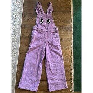 Lazy Oaf X Esther Bunny lavender character sz 6 Cropped Overalls RARE! Womens